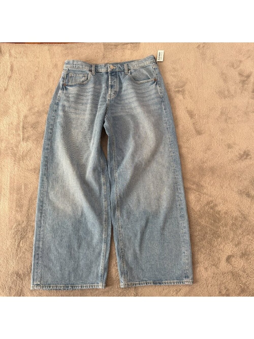 NWT Old Navy Mid Rise The Slouchy Wide Leg Jeans 8 Petite Baggy
